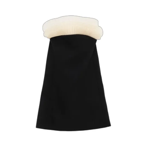 Bustier Mini Dress In Wool Piqué
