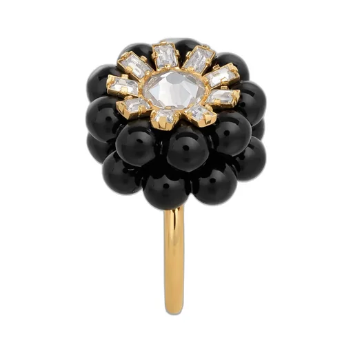 Heirlooms MÛRe Ring In Strass, Varnish And Brass With Gold Finish