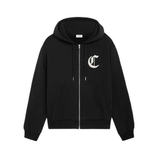 Zipped Hoodie In Cotton Fleece