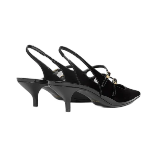 Judy Double Strap Mary Jane Slingback In Patent Calfskin