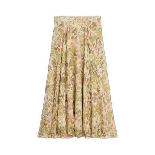 Midi Skirt In Silk Crepon