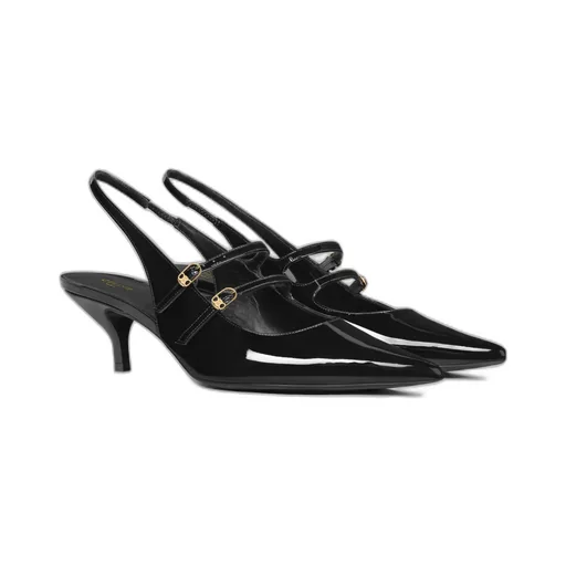 Judy Double Strap Mary Jane Slingback In Patent Calfskin