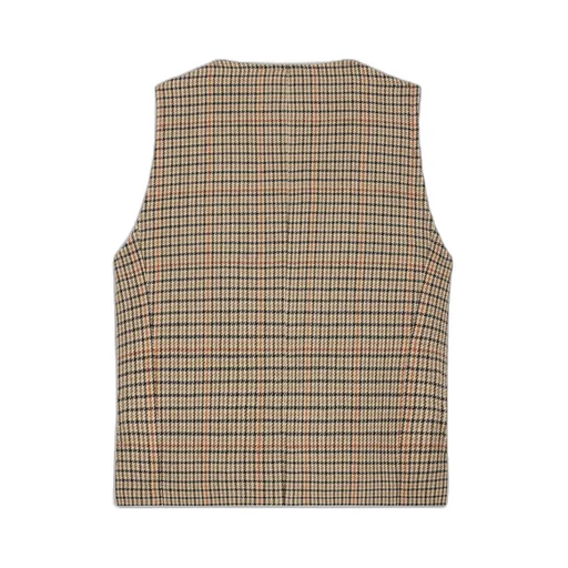Double-Breasted Vest In Houndstooth Wool