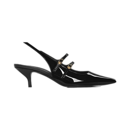 Judy Double Strap Mary Jane Slingback In Patent Calfskin