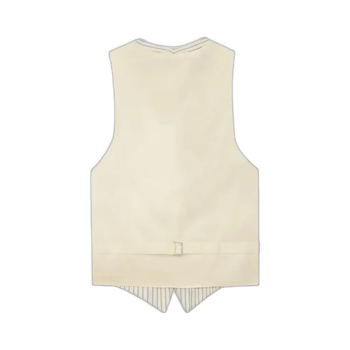 Vest In Striped Wool Gabardine
