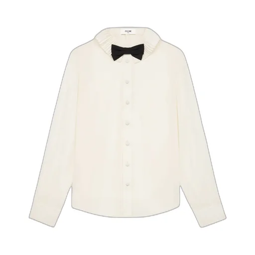 Mia Shirt With Bow In Silk CrÊPe And Acetate