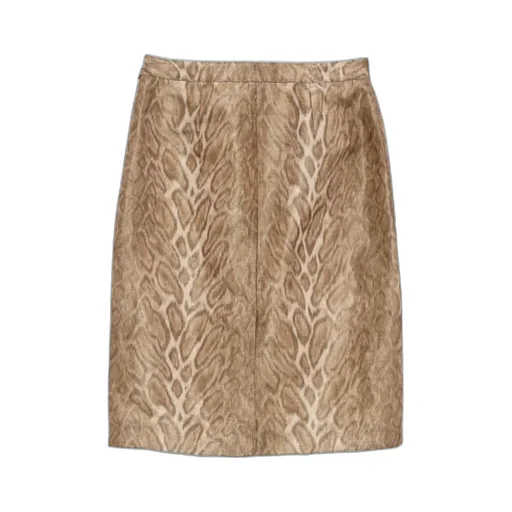 Pencil Skirt In Leopard Lamé Silk Viscose
