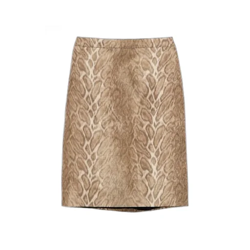 Pencil Skirt In Leopard Lamé Silk Viscose