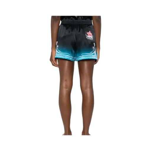 Mushroom Print Elastic Waist Shorts