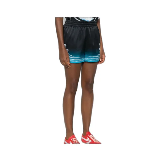 Mushroom Print Elastic Waist Shorts
