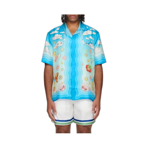 Kawaii Motif Short Sleeve Twill Shirt