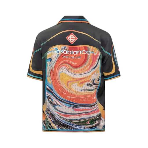 Graphic-Print Silk Shirt