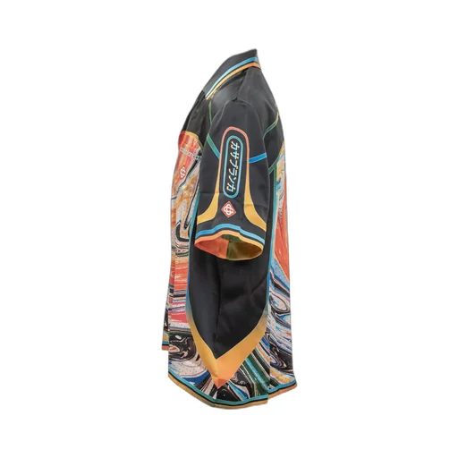 Graphic-Print Silk Shirt