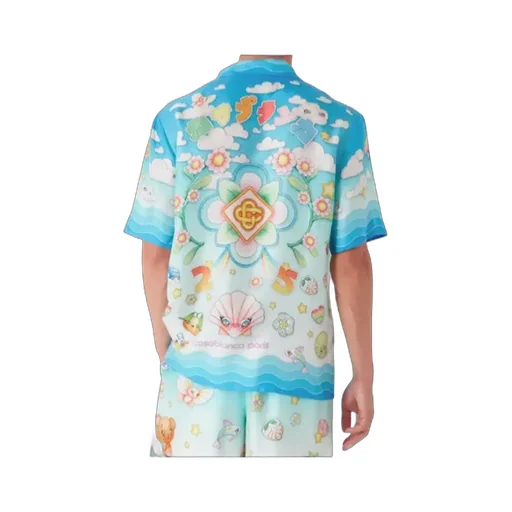 Kawaii Motif Short Sleeve Twill Shirt