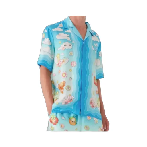 Kawaii Motif Short Sleeve Twill Shirt