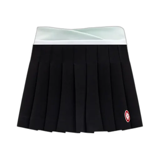 Logo Patch Pleated Skirt