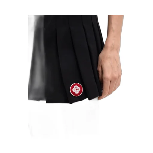Logo Patch Pleated Skirt