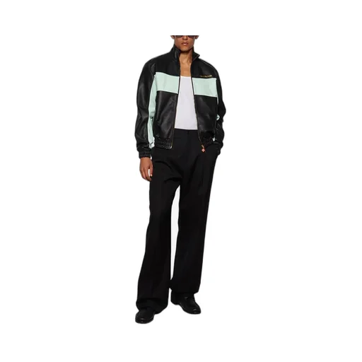 Logo Zip-Up Leather Jacket