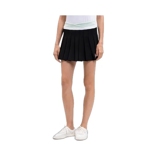 Logo Patch Pleated Skirt