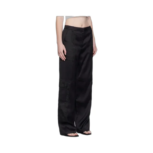 Logo Embroidered Patch Casual Pants