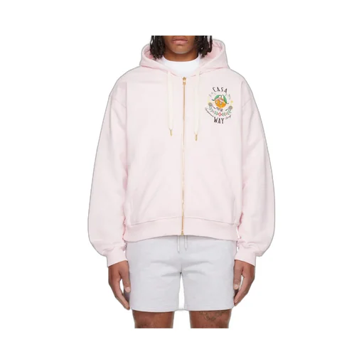 Casa Way Embroidered Zip-Up Hoodie