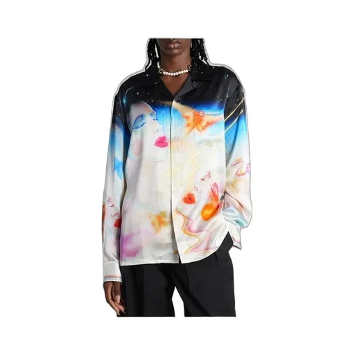 Celestial-Print Buttoned Shirt