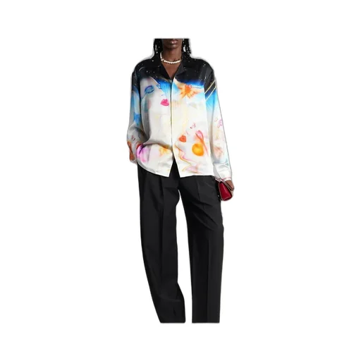 Celestial-Print Buttoned Shirt