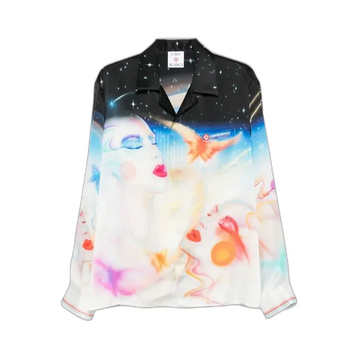 Celestial-Print Buttoned Shirt