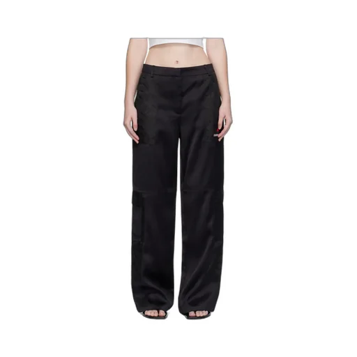 Logo Embroidered Patch Casual Pants