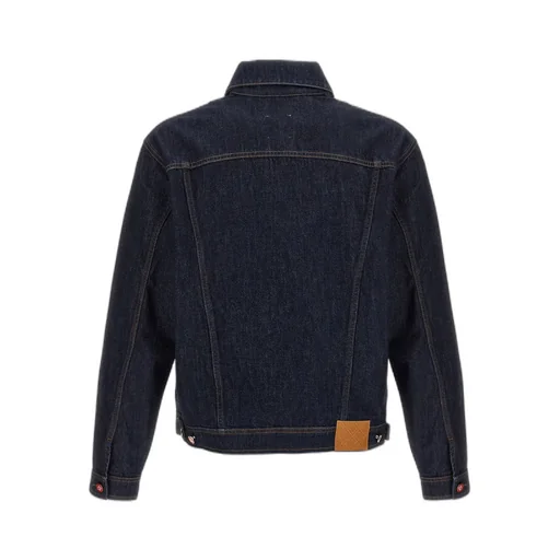 Logo Embroidered Buttoned Denim Jacket