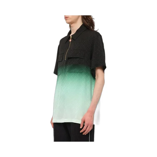Zip-Front Textured Polo Shirt