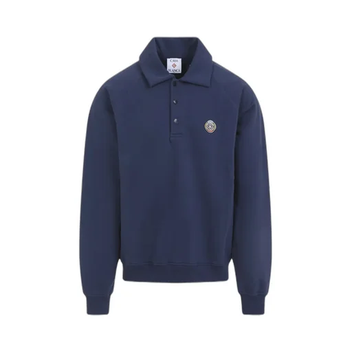 Polo Neck Embroidered Sweatshirt