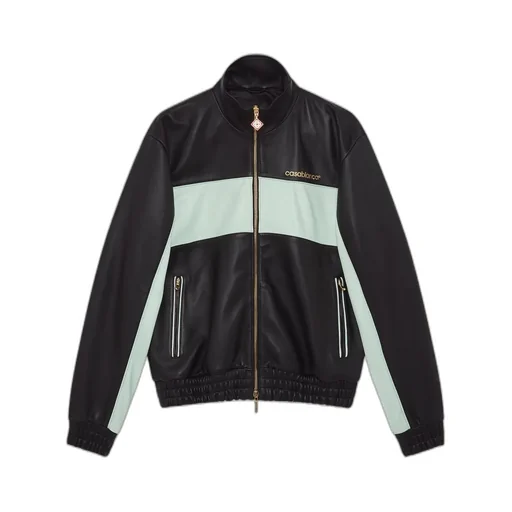 Logo Zip-Up Leather Jacket