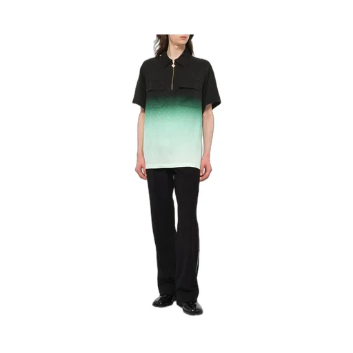 Zip-Front Textured Polo Shirt