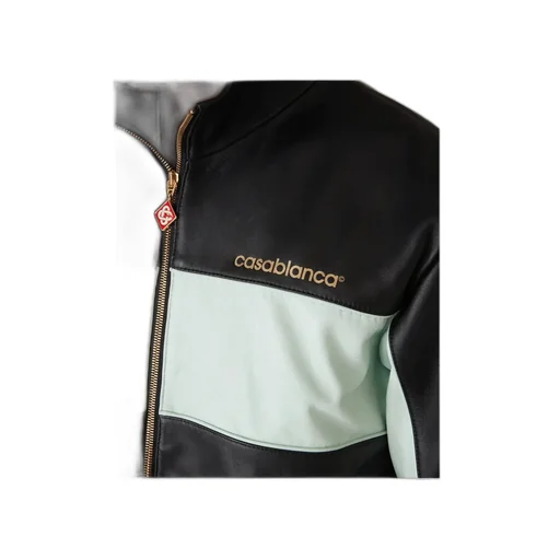 Logo Zip-Up Leather Jacket