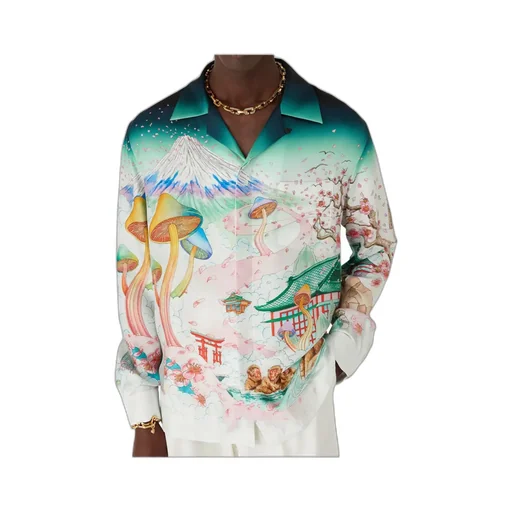 Flowers Long Sleeve Twill Shirt