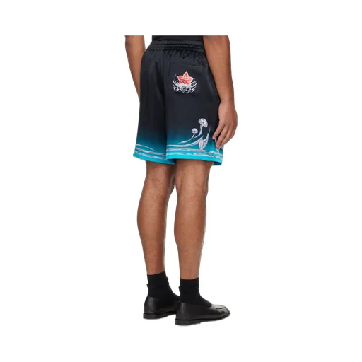 Graphic-Print Silk Shorts