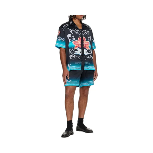 Graphic-Print Silk Shorts