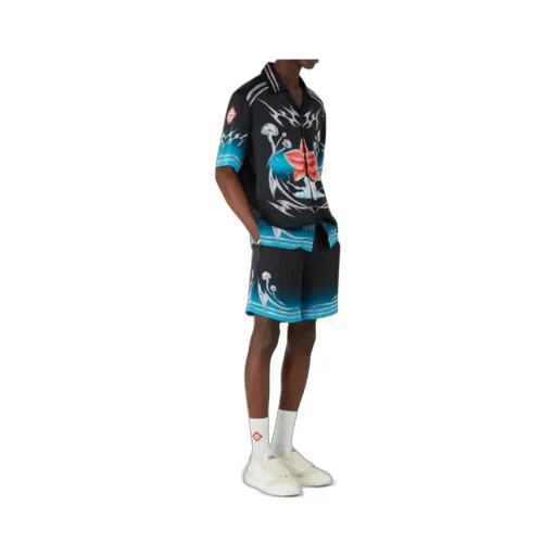 Graphic-Print Silk Shorts