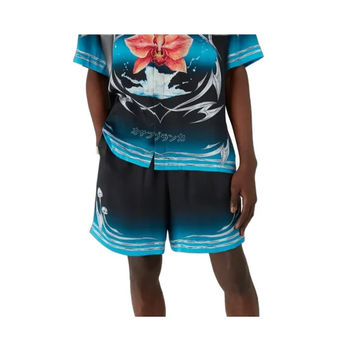 Graphic-Print Silk Shorts