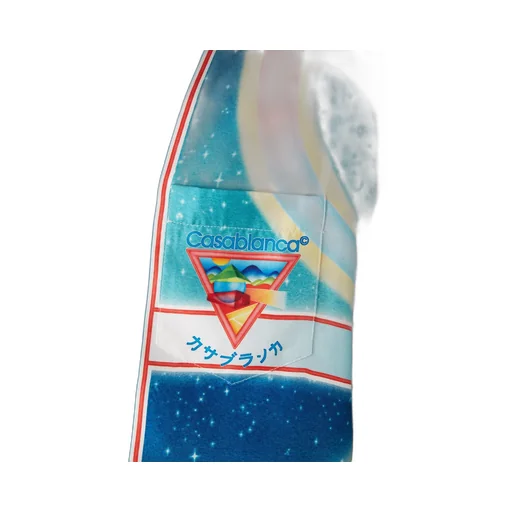 Galaxy Court Geometric-Print Silk Shirt