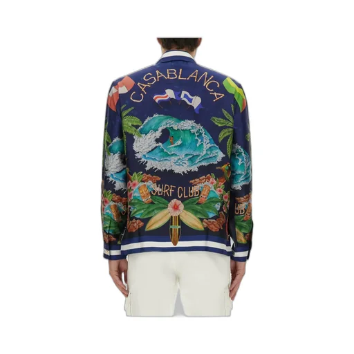 Long Sleeved Printed Satin Shirt