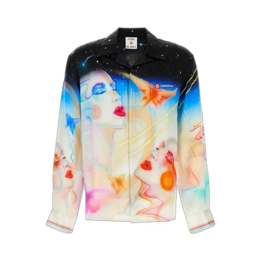 Celestial Print Silk Shirt