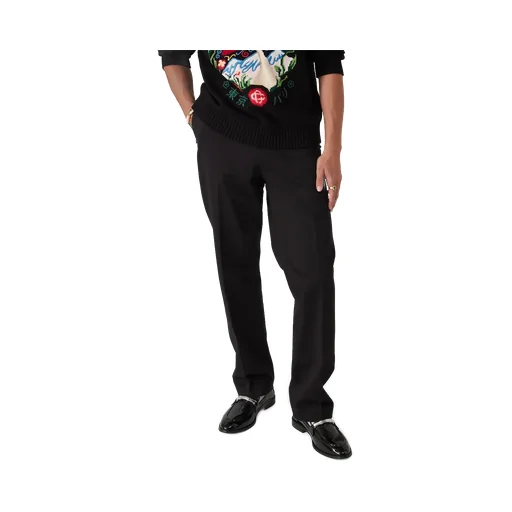 Buckle-Detail Cotton Trousers