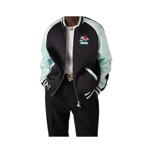 Embroidered-Logo Bomber Jacket
