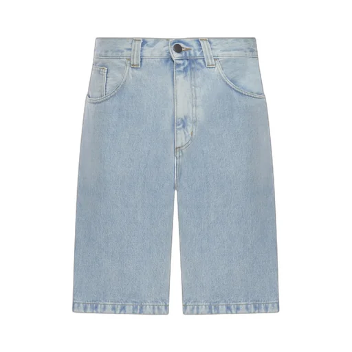 Logo-Patch Knee-Length Denim Shorts