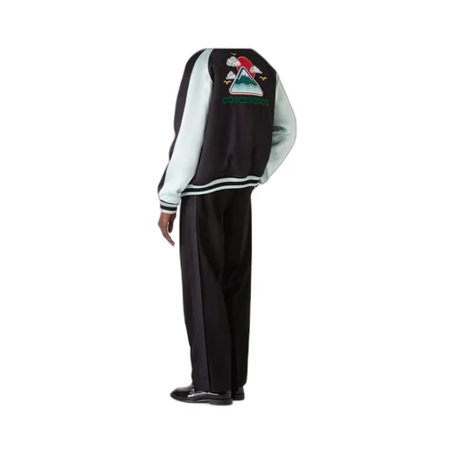 Embroidered-Logo Bomber Jacket