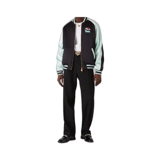 Embroidered-Logo Bomber Jacket