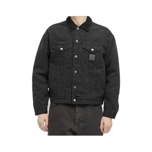Corduroy-Collar Denim Jacket