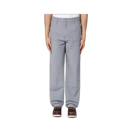 Double Knee Logo Patch Straight-Leg Trousers